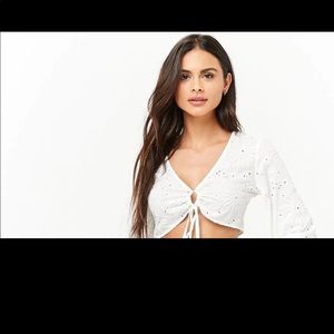 smocked floral embroidered cover up